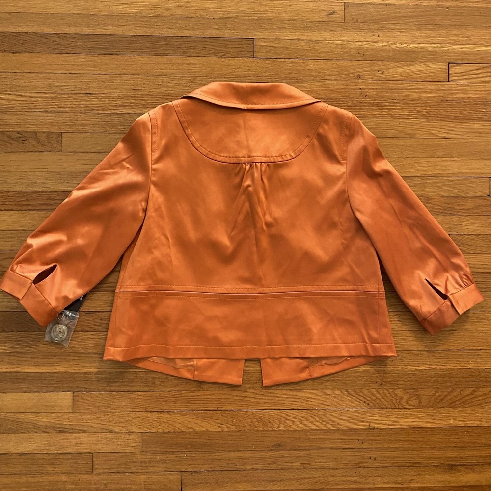 Nygard Collection Jacket Womens 10 Cropped Stretch Orange‎ Retro Texas Game day - Picture 11 of 12